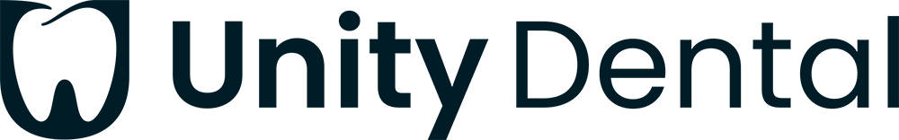 The image shows a logo with the text Unity Dental and the tagline Your dental care partner.